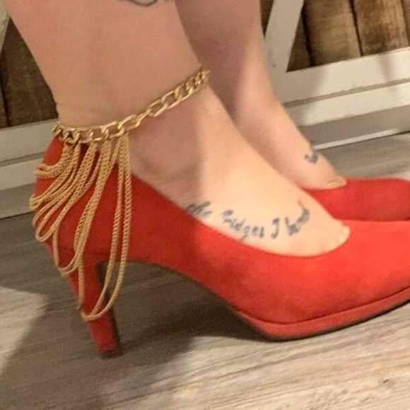 New 1 Piece Golden Layered Chain Anklet | High Heel / Wedge Shoe Accessory - Picture 12 of 16